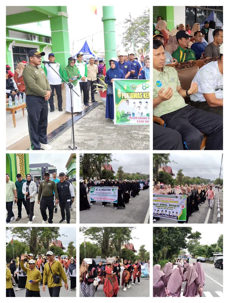 HAB Kemenag ke-80 Kampar Meledak! Hampir 10 Ribu Warga Tumpah Ruah dalam Gerak Jalan Kerukunan