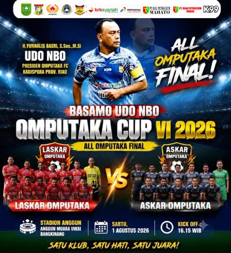 Hari Ini Final Omputaka Cup VI 2026 di Stadion Anggun-Anggun Muara Uwai, Laskar Omputaka Tantang Askar Omputaka