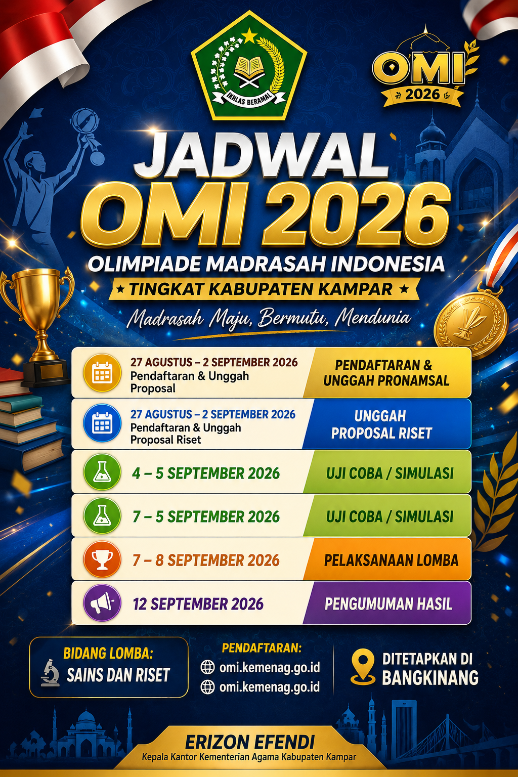 Kemenag Kampar Tancap Gas OMI 2026, Masnur: Saatnya Madrasah Kampar Buktikan Prestasi!