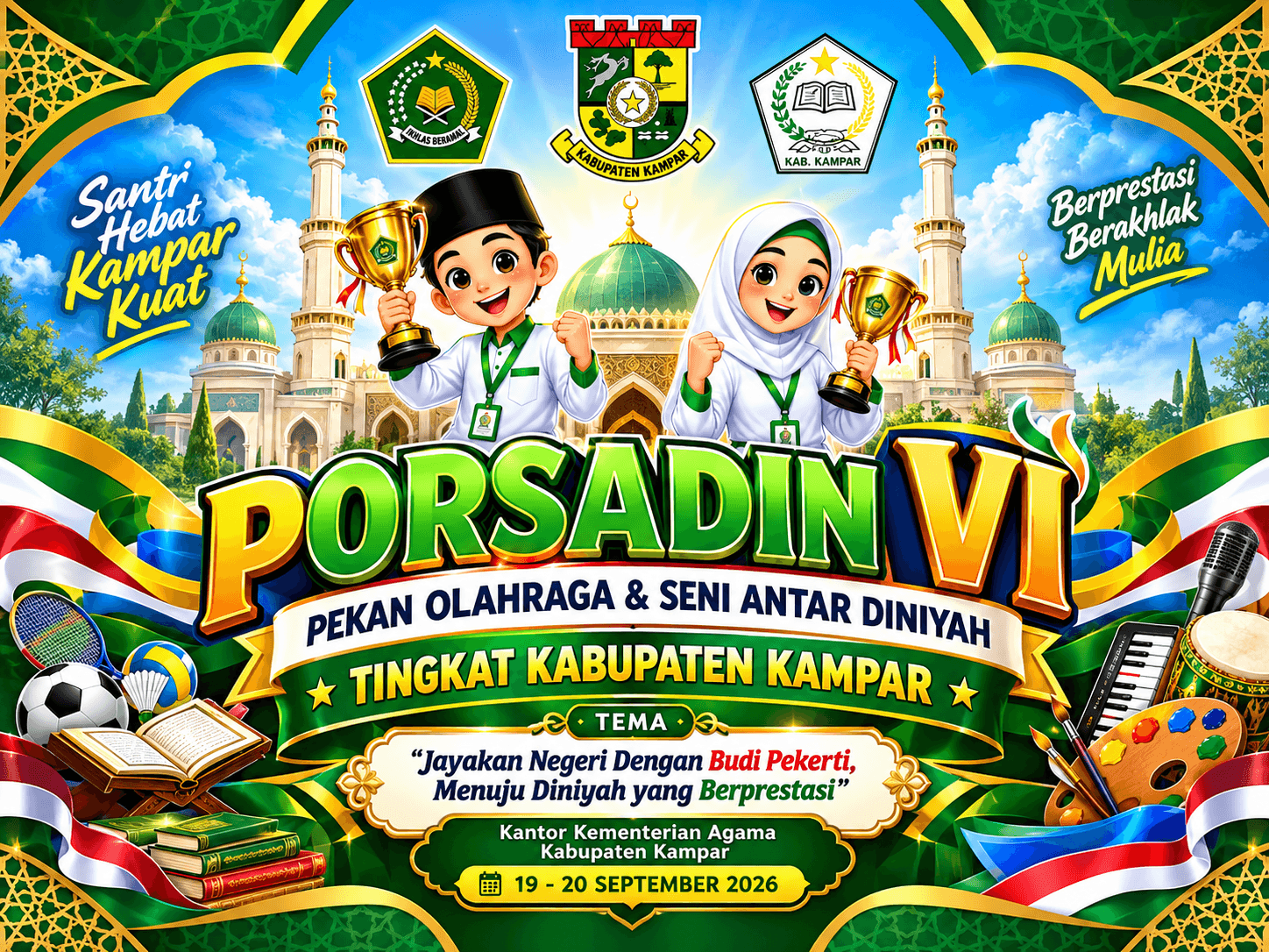 PORSADIN VI Kampar Siap Digelar Tanggal 19-20 September, 14 Cabang Dipertandingkan, Ratusan Peserta dari 21 Kecamatan Berebut Prestasi