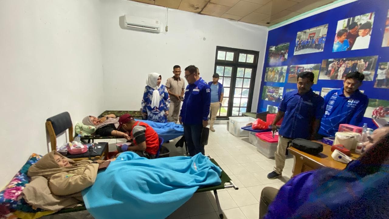 Darah Demokrat untuk Ibu Pertiwi, 25 Tahun Berkiprah: DPC Demokrat Kampar Gelar Donor Darah