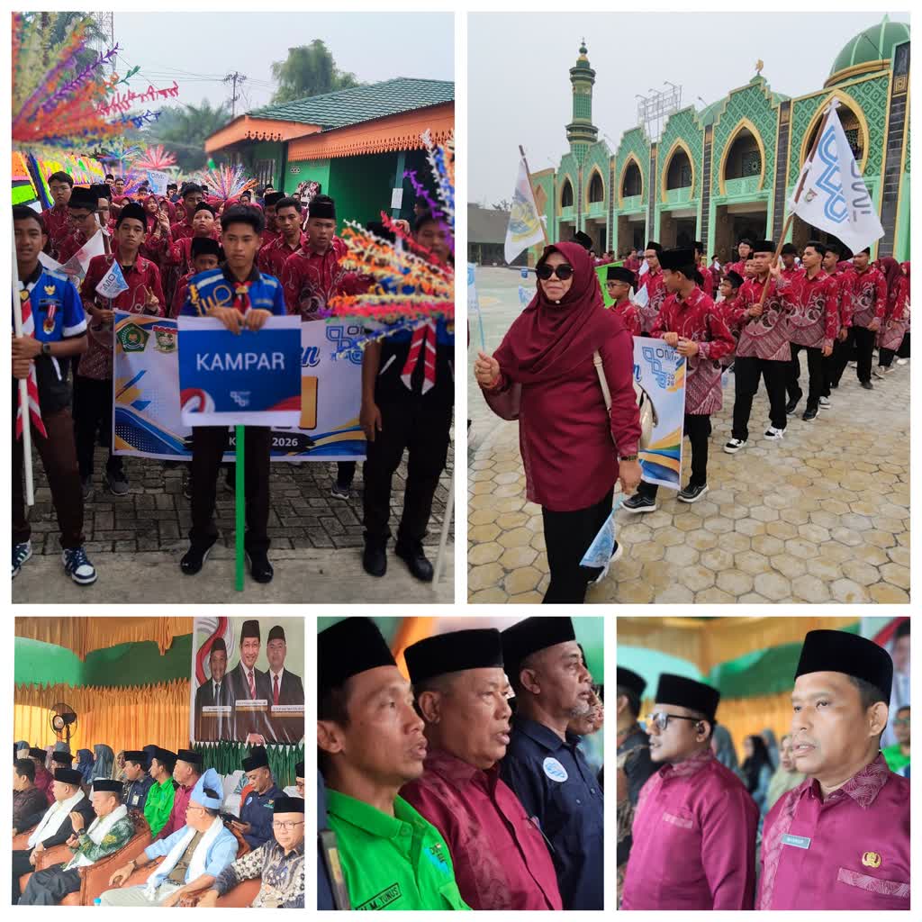 Tampil Diurutan Pertama, Defile Kontingen OMI Kampar Usung Tema “Dari Madrasah untuk Prestasi, Dari Kampar untuk Indonesia”