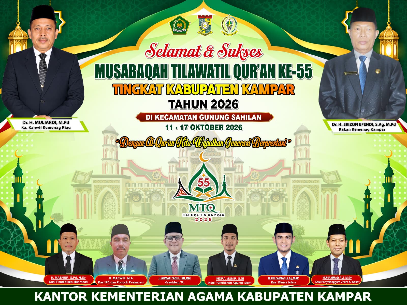 Kemenag Kampar Siap Sukseskan MTQ ke-55, Tegaskan Al-Qur’an Harus Lahirkan Generasi Berprestasi